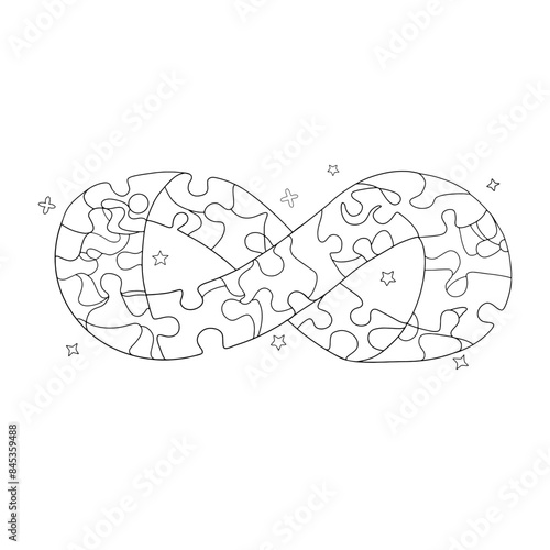 Autism. World Autism Awareness Day, mental health concept with heart shaped puzzle