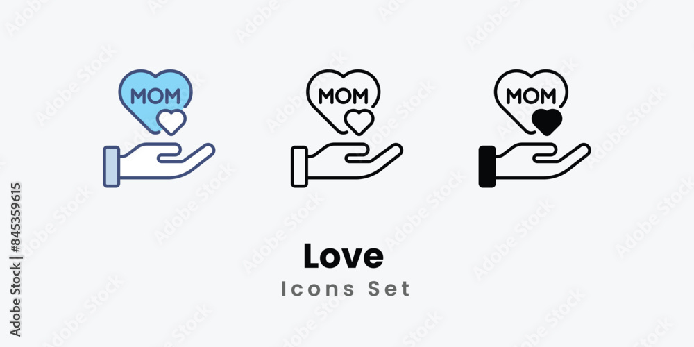Love icons vector set stock illustration. Love icons vector set stock illustration.