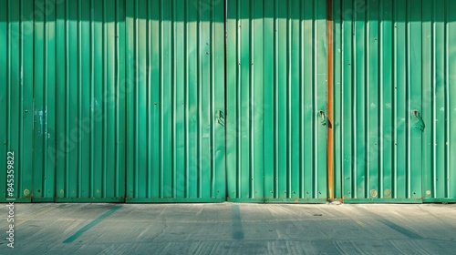 Shiny green gate for backdrop or copy space