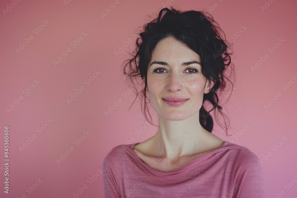 Fototapeta premium A close up portrait of a woman with a subtle smile