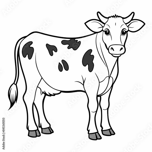 cow line art vector for coloring book svg