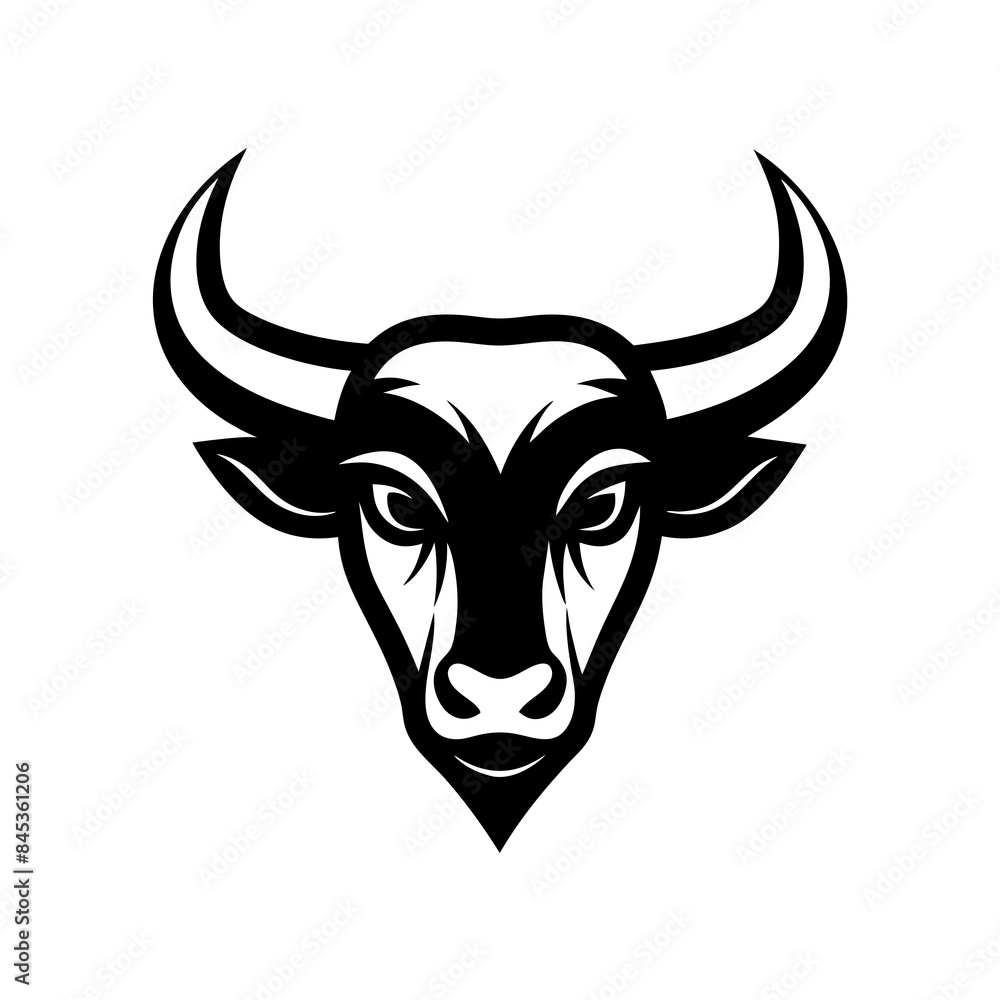 a minimalist logo vector art illustration with a Bull logo a minimalist logo vector art illustration with a Bull logo