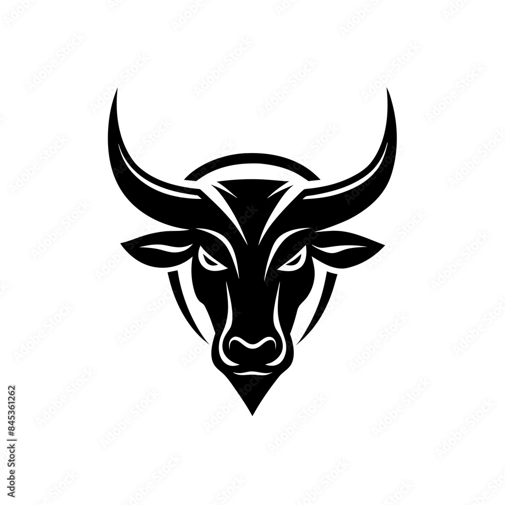 a minimalist logo vector art illustration with a Bull logo a minimalist logo vector art illustration with a Bull logo