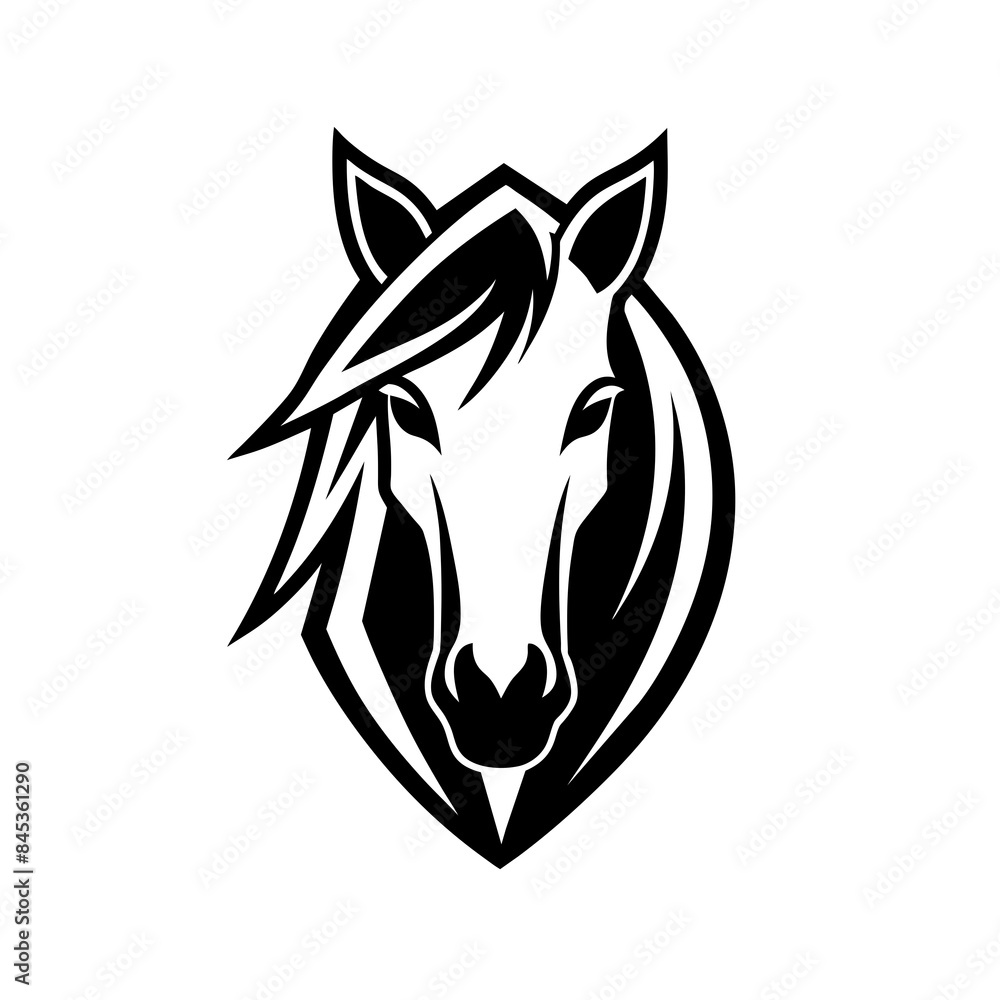 a minimalist logo vector art illustration with a points horse head logo, a minimalist logo vector art illustration with a points horse head logo,