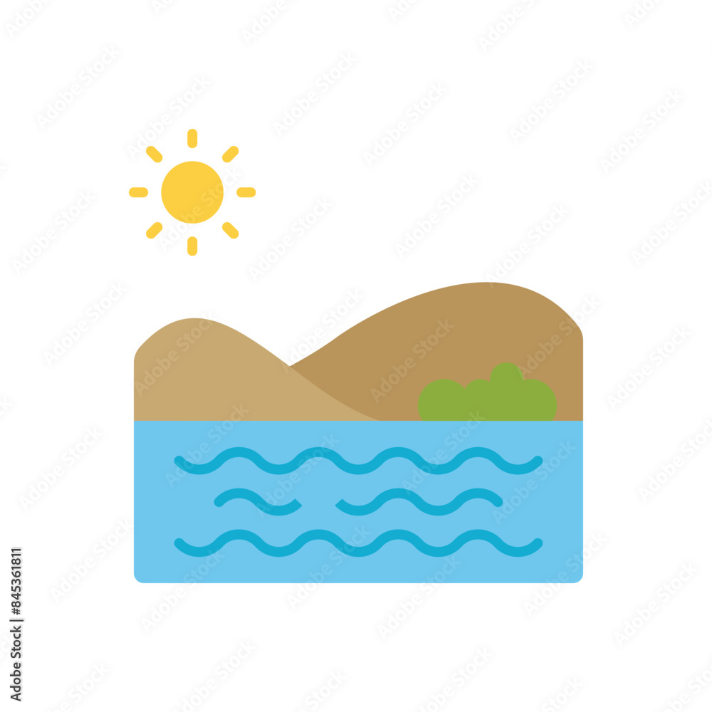 Fototapeta premium Lake vector icon