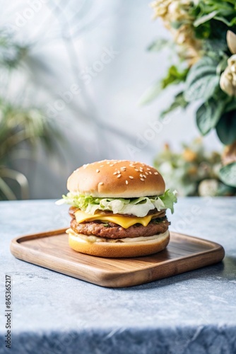 hamburger on a plate