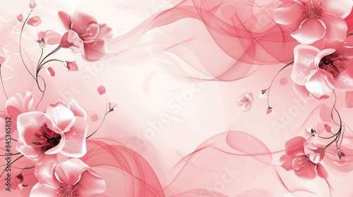 Attractive Invitation Design with Pink Background and Floral Theme © 2rogan