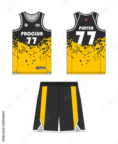 Jersey basketball template design. Basketball uniform mockup design. Vector design basketball jersey.