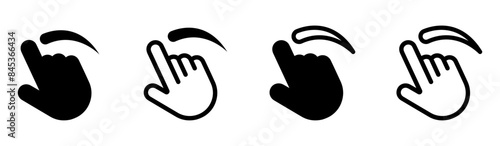 Vector screen touch swipe finger icons set