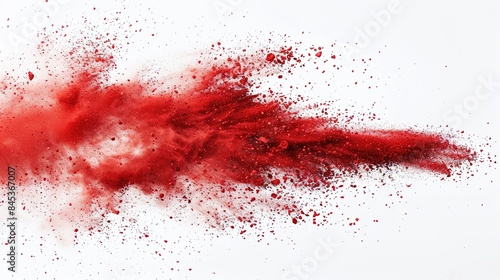 Dynamic Splash of Vibrant Red Powder Colors on White Background, Ai Generated