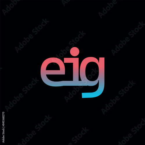 EIG logo. EIG letter. EIG letter logo design. Initials EIG logo linked with circle and uppercase monogram logo. photo