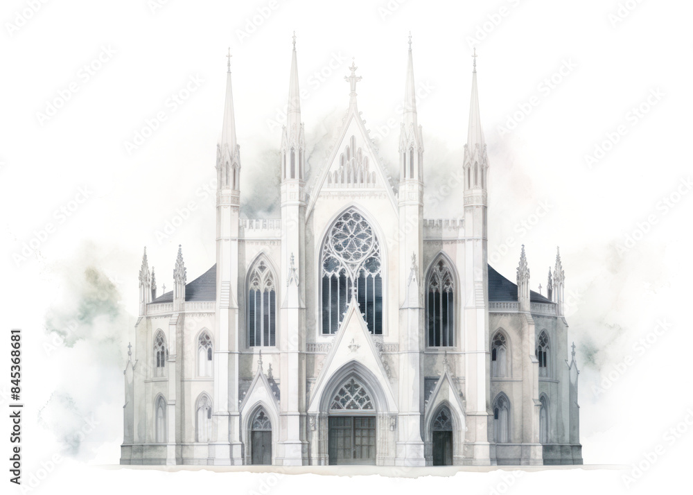 Fototapeta premium PNG Architecture cathedral building sketch.