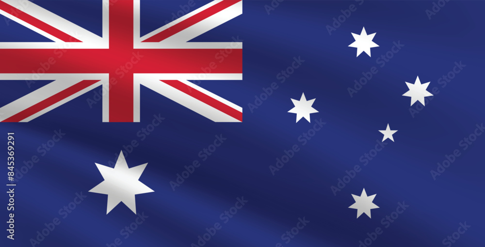 Fototapeta premium National Flag of Australia. Australia Flag. Waving Australia flag. 