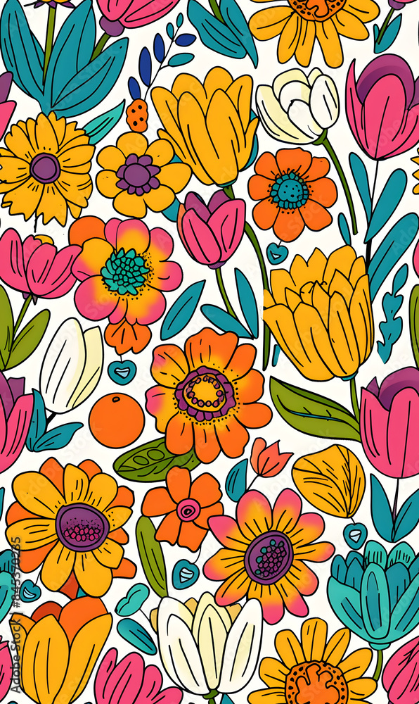 Seamless pattern of flower.