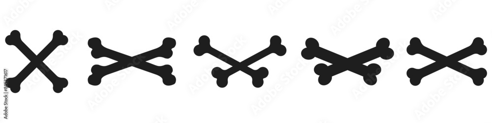 Bones icon vector set. Skeleton illustration sign collection. Pirates symbol. Halloween logo. Bones icon vector set. Skeleton illustration sign collection. Pirates symbol. Halloween logo.