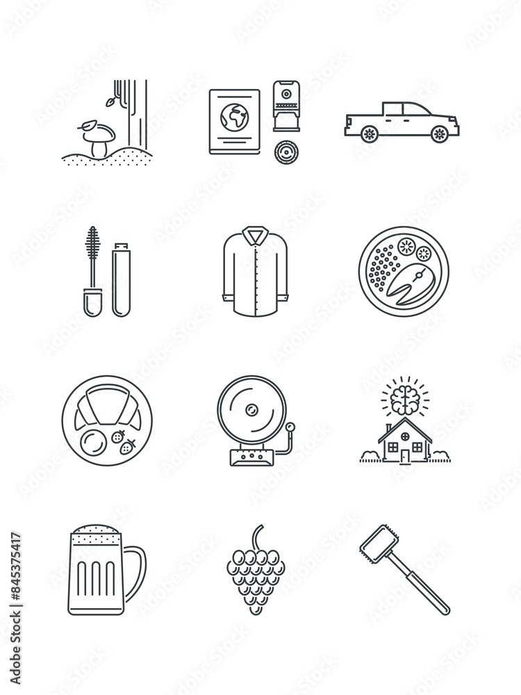 Fototapeta premium Line Icons About Business Process Editable Stock Vector