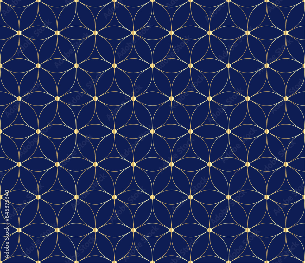 Geometric Vector Seamless Pattern Gold Blue Luxury Geometric Vector Seamless Pattern Gold Blue Luxury