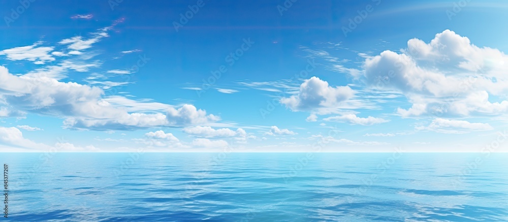 Obraz premium Blue Sky and ocean background. Creative banner. Copyspace image