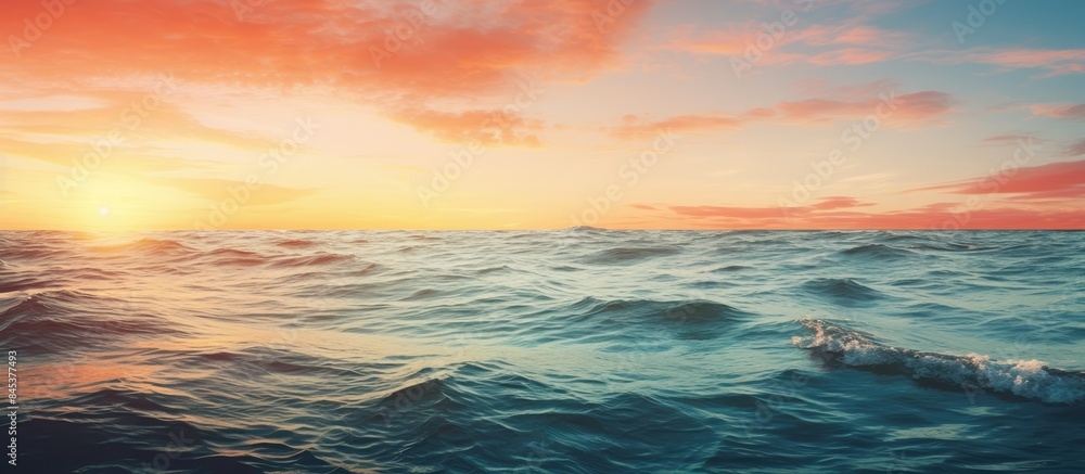 Sea and sunset. Creative banner. Copyspace image