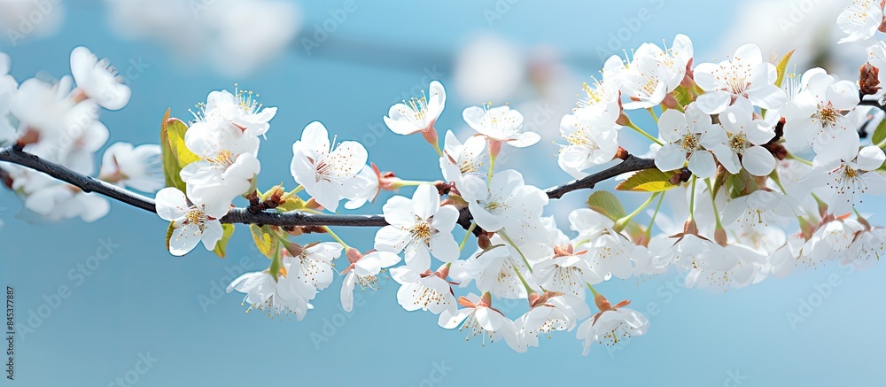blooming tree white flower spring macro. Creative banner. Copyspace image blooming tree white flower spring macro. Creative banner. Copyspace image