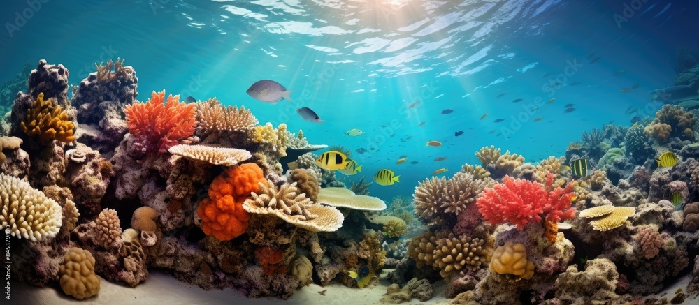 Beautiful coral garden in Red Sea. Creative banner. Copyspace image Beautiful coral garden in Red Sea. Creative banner. Copyspace image