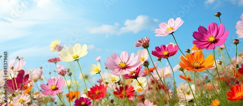 Photo of bright summer flowers. Creative banner. Copyspace image © HN Works