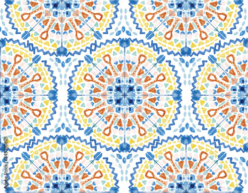 Stylish Morocco Seamless Pattern. Traditional Tiles Arabic Islamic Background. Mosque decoration
