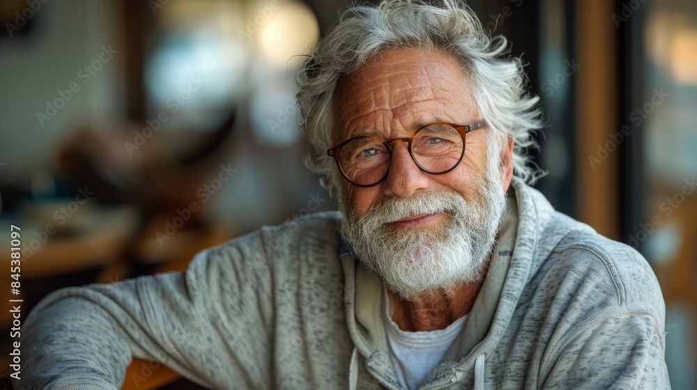 An elderly man's image captured indoors with a purposely blurred face to maintain anonymity An elderly man's image captured indoors with a purposely blurred face to maintain anonymity