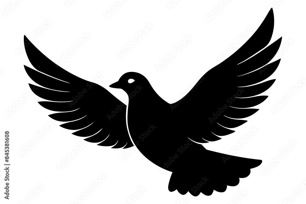 Obraz premium pigeon bird silhouette vector illustration