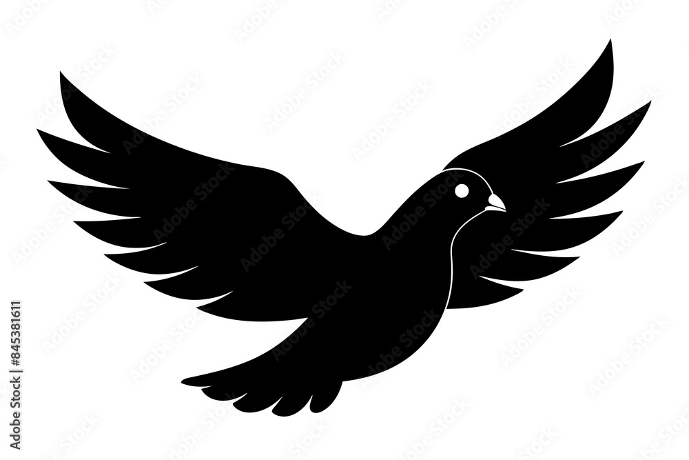 Obraz premium pigeon bird silhouette vector illustration