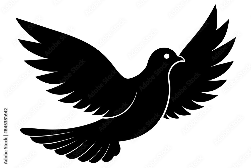 Obraz premium pigeon bird silhouette vector illustration