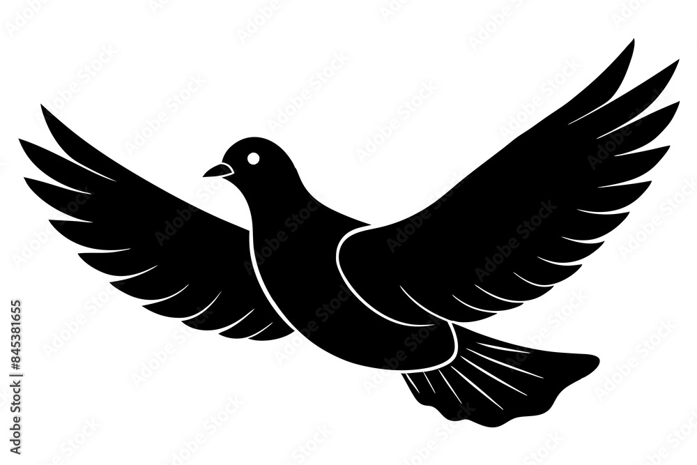 Obraz premium pigeon bird silhouette vector illustration