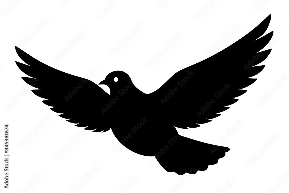 Obraz premium pigeon bird silhouette vector illustration