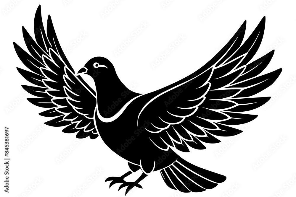 Obraz premium pigeon bird silhouette vector illustration