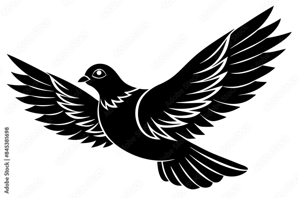 Obraz premium pigeon bird silhouette vector illustration