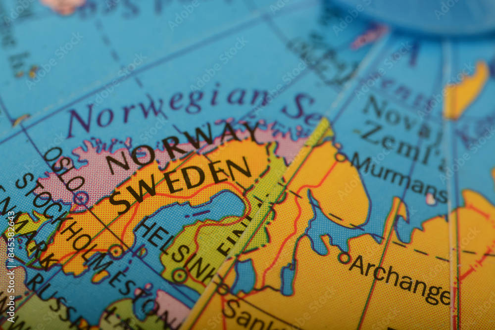 View of Sweden location on map. Sweden, located in Northern Europe on the Scandinavian Peninsula, is known for its stunning natural beauty View of Sweden location on map. Sweden, located in Northern Europe on the Scandinavian Peninsula, is known for its stunning natural beauty