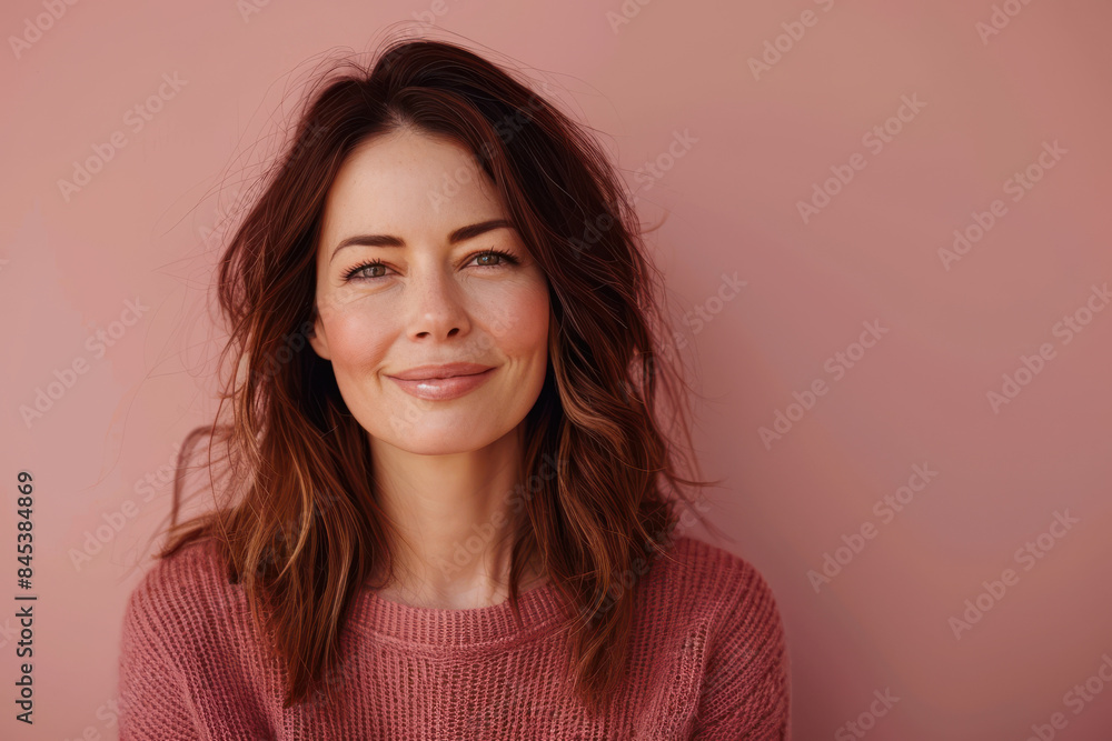 Fototapeta premium A close up portrait of a woman with a subtle smile
