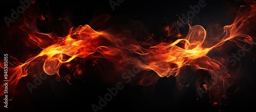 abstract fire on black background. Creative banner. Copyspace image
