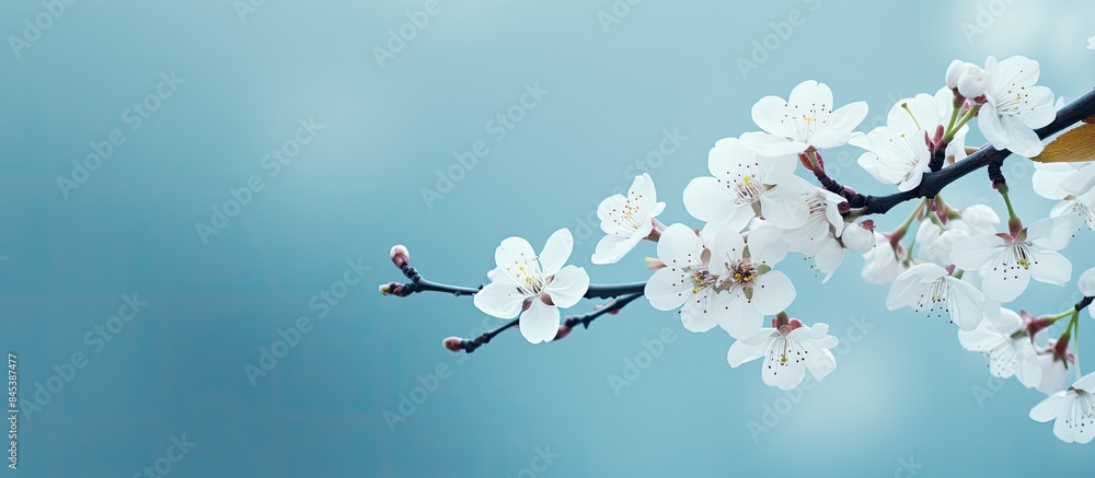 Blossoming branch of the apple tree on spring. Creative banner. Copyspace image Blossoming branch of the apple tree on spring. Creative banner. Copyspace image