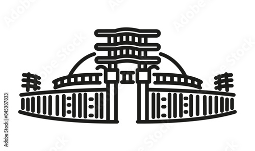 The Great Stupa of Sanchi vector icon illustration