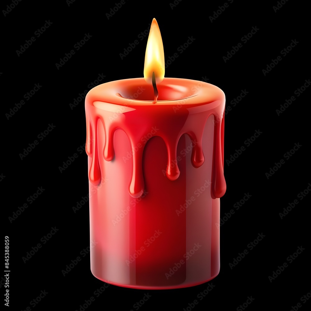 a front view red candle lighting isolated melting a front view red candle lighting isolated melting