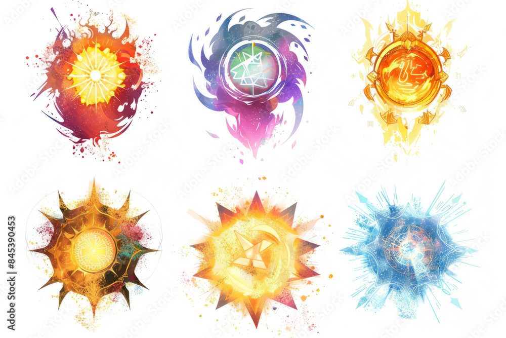 series of arcane symbols being inscribed in mid-air, each symbol ...