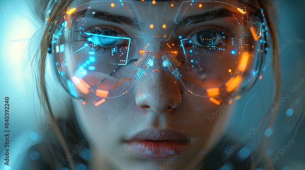 Futuristic cyborg woman with advanced technology integration Futuristic cyborg woman with advanced technology integration