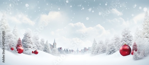 Christmas festival Celebrate White and snow theme. Creative banner. Copyspace image © HN Works