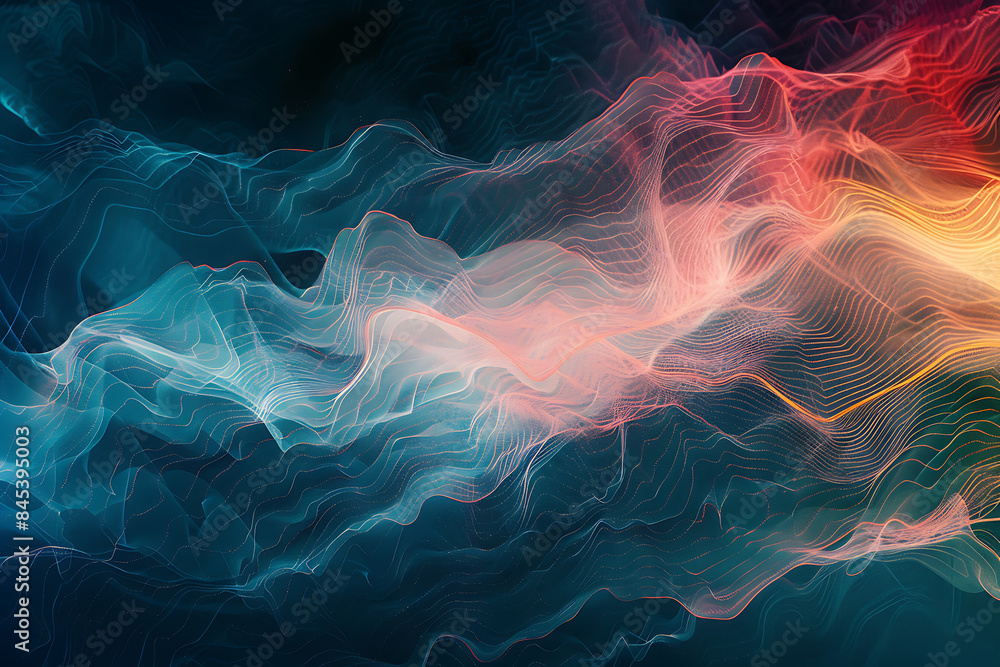 A pair of abstract lines are distributed across half of the screen, creating a modern and dynamic visual effect A pair of abstract lines are distributed across half of the screen, creating a modern and dynamic visual effect