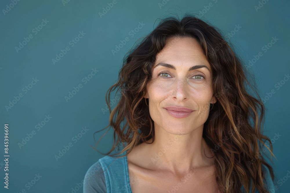 Fototapeta premium A close up portrait of a woman with a subtle smile