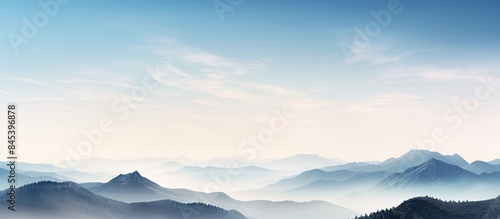 Mountain view landscape and sea of mist in the morning. Creative banner. Copyspace image © HN Works