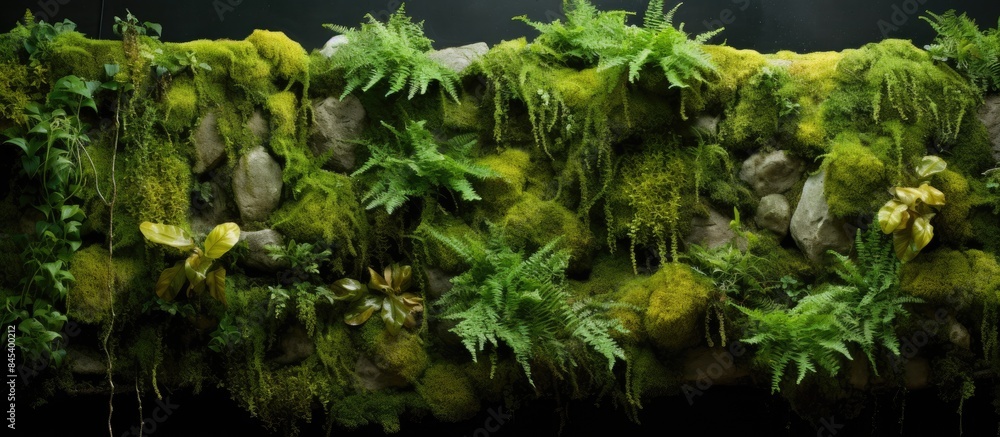 Moss and Angiopteris evecta. Creative banner. Copyspace image Moss and Angiopteris evecta. Creative banner. Copyspace image