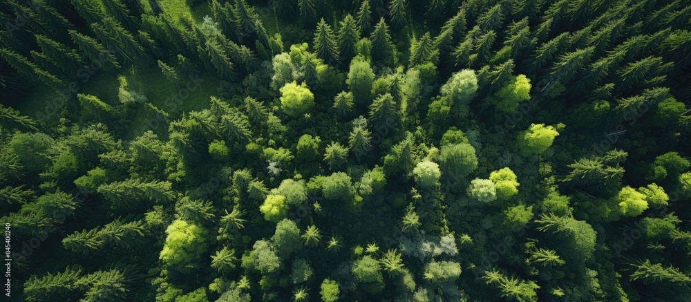 Green trees in a forest of urban park Environment concepts and background Top view forest texture of forest view from above. Creative banner. Copyspace image Green trees in a forest of urban park Environment concepts and background Top view forest texture of forest view from above. Creative banner. Copyspace image