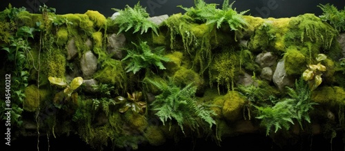 Moss and Angiopteris evecta. Creative banner. Copyspace image